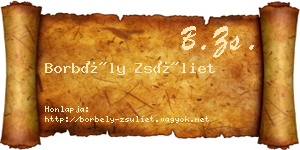 Borbély Zsüliet névjegykártya